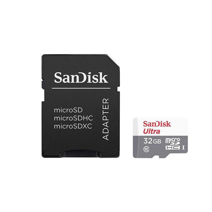 کارت حافظه microSDHC سن دیسک مدل Ultra کلاس 10 استاندارد UHS-I U1 سرعت 80MBps 533X ظرفیت 32 گیگابایت همراه با آداپتور SD